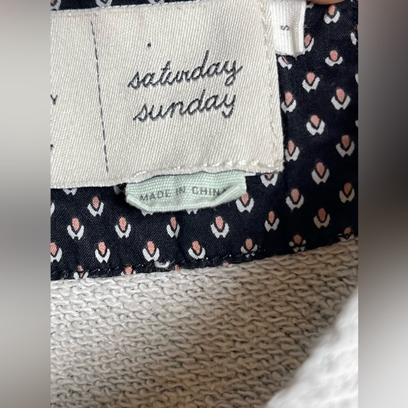 Anthropologie Saturday Sunday Millie Quilted Cut Out Gray Crewneck Top Sz Small - Picture 8 of 10